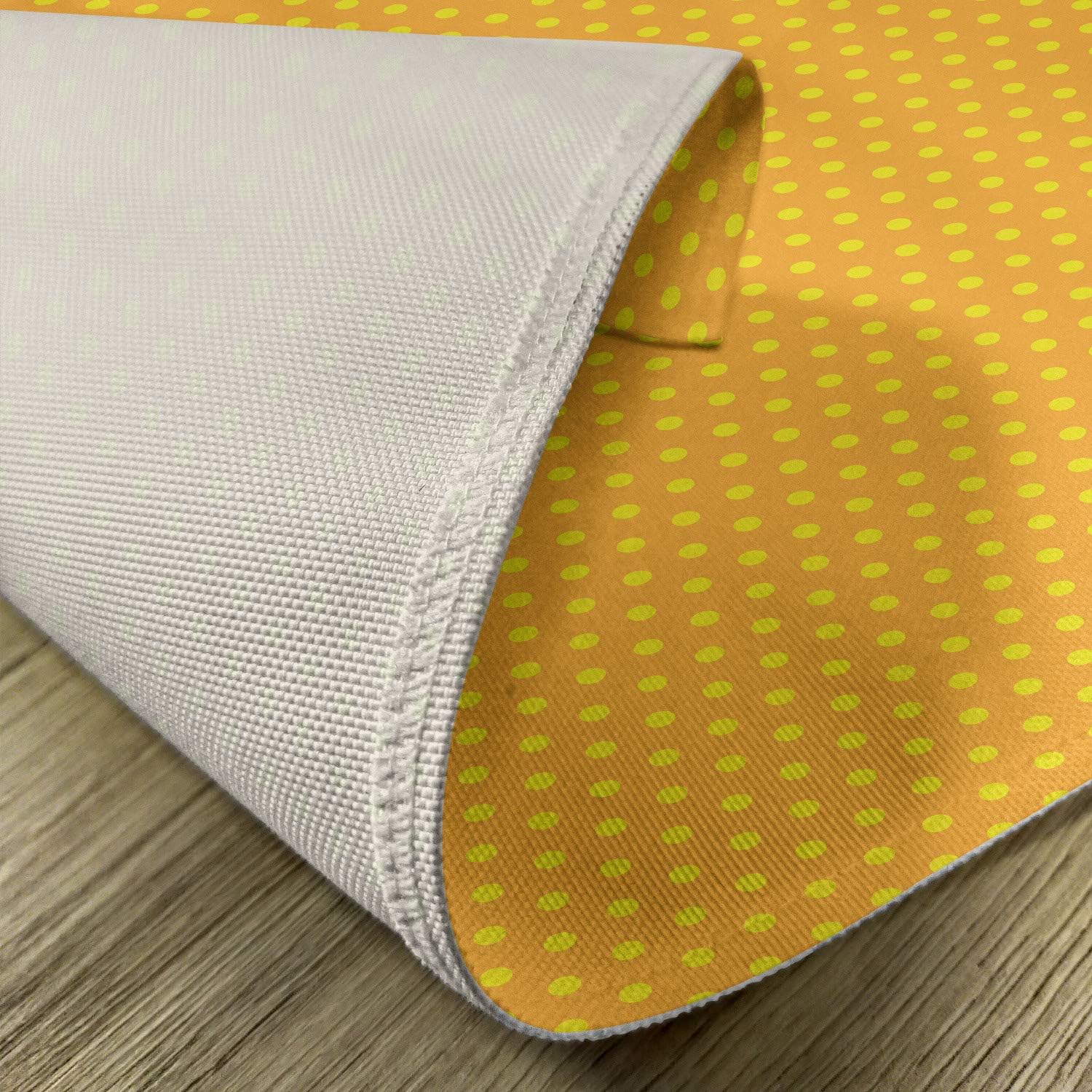 Ambesonne Pop Art Place Mats Set of 4, Vintage Retro 50s 60s Image with Polka Dots Pattern Design Print, Washable Fabric Placemats for Dining Room Kitchen Table Decor, Marigold and Yellow