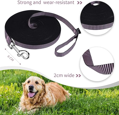 Vista 150 de Hi Kiss - Correa de entrenamiento para perros de 15, 20, 30, 50 o 100 pies, para entrenamiento de agilidad, obediencia y recuperación, jugar, Azul