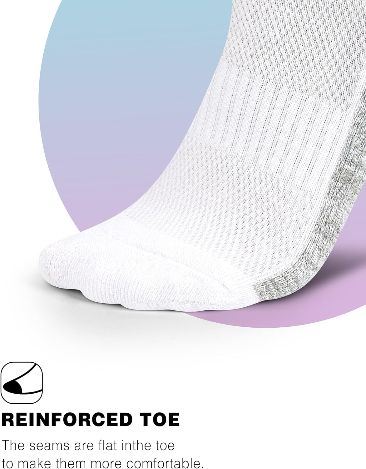 Crew Socks for Women,Athletic Hiking Running Compression Socks with Cushioned Support 3-6 Pairs - Image 7