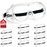 BISON LIFE Clear Anti-Fog Safety Goggles, Chemical Splash Resistant, Adjustable Strap, Anti-Scratch Eye Protection Glasses