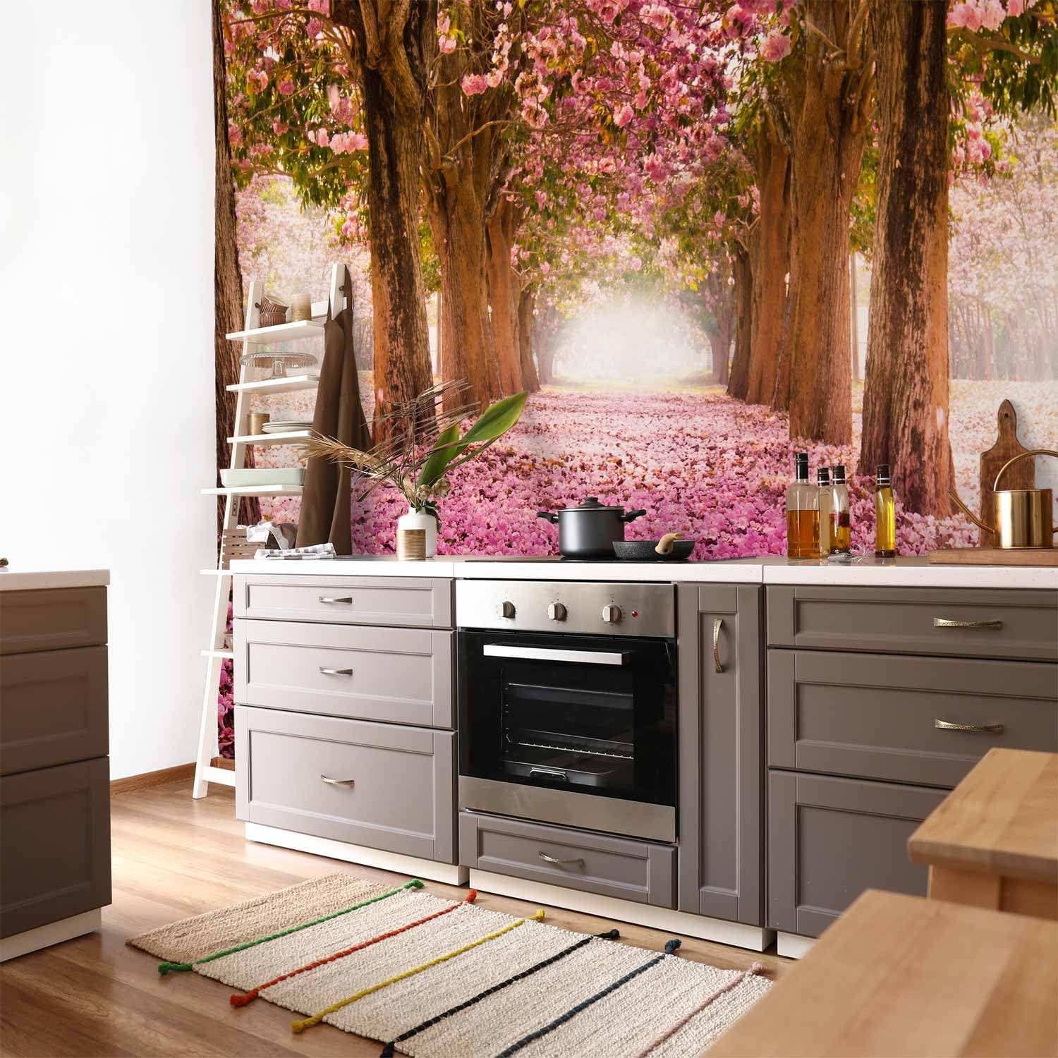 murando - Papier Peint Panoramique Imperméable Cuisine, Fleurs, 350x256 cm