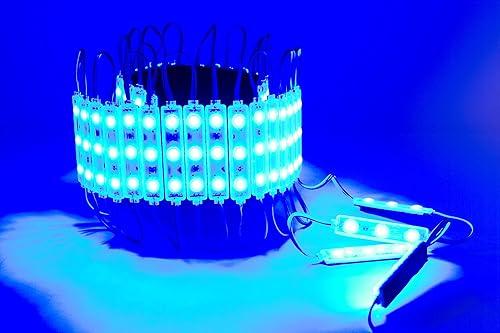 Miniatura 4 de Módulo de inyección 5730 de luz LED superbrillante de 20 pies de color azul + paquete de alimentación de CA UL de 12 V