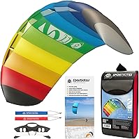 HQ Symphony Beach III 1.3 Rainbow Stunt Kite - 51" Dual-Line Sport Kite for Beginners, Kids 8+ & Family Beach Fun