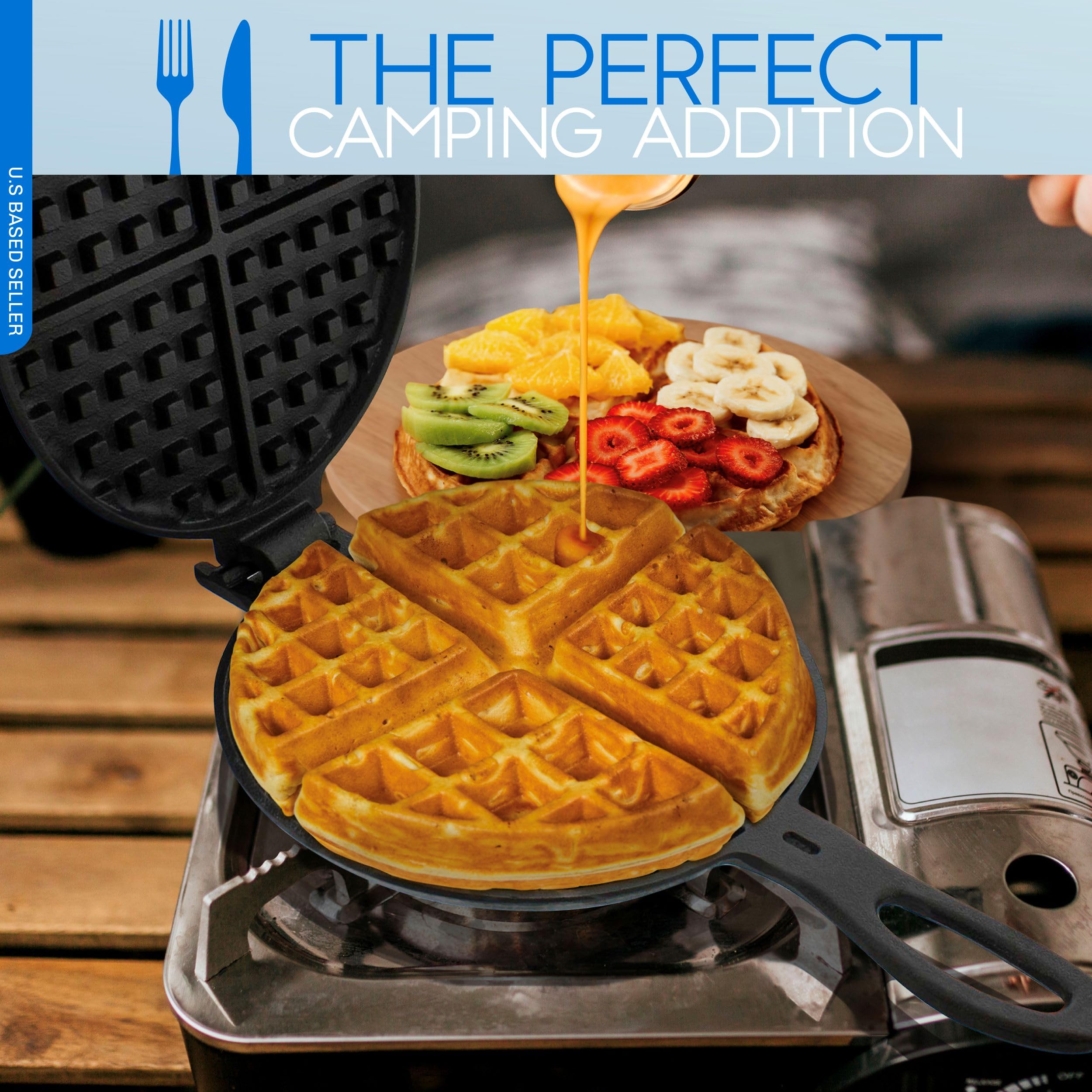 Amazon | Lot45 Cast Iron Waffle Maker Pan - 6in Stove Top Waffle