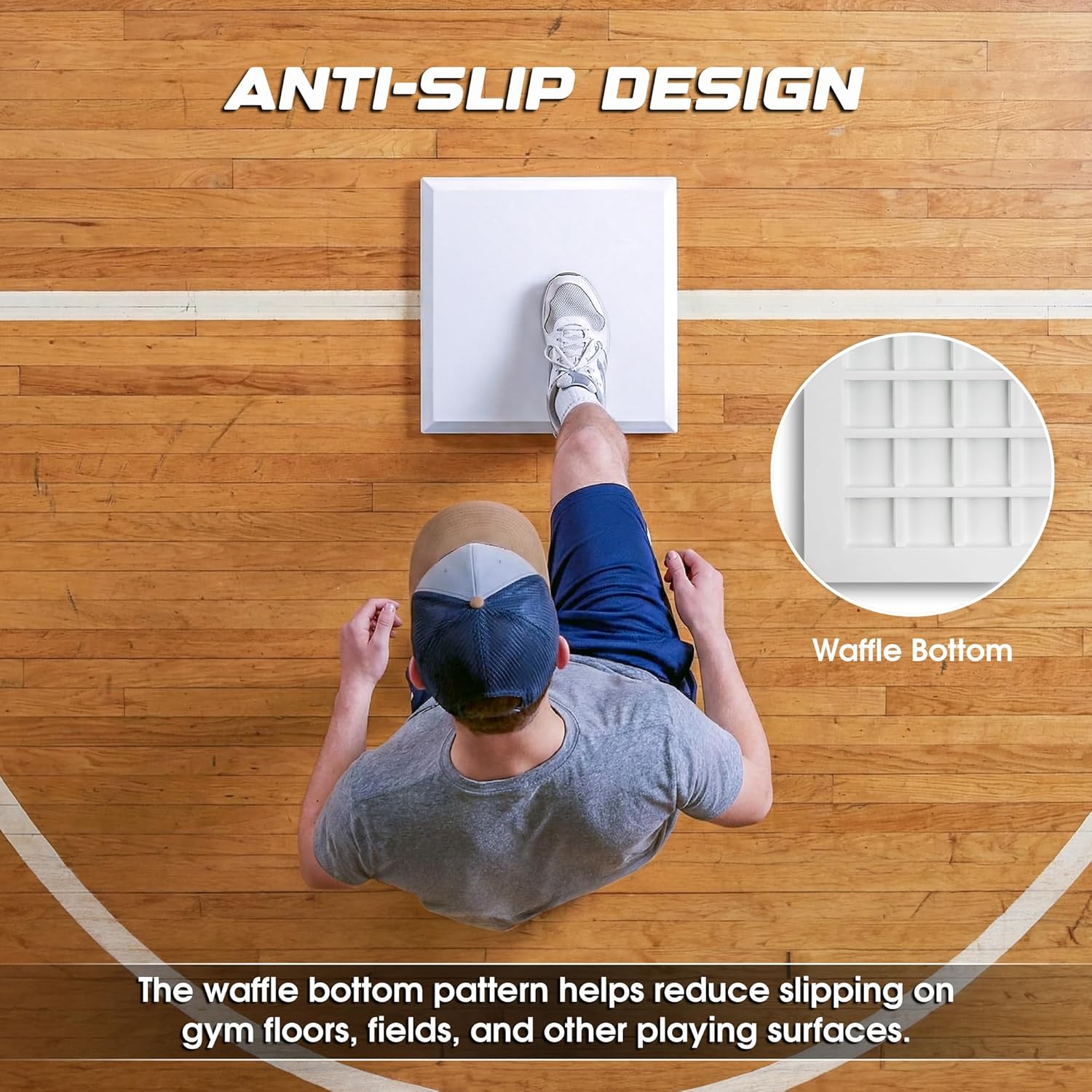 Cannon Sports Waffle Bottom Baseball Base – Heavy Duty Rubber, All-Weather Indoor & Outdoor White Throw-Down Base for Baseball, Softball & Kickball – Non-Slip Bottom for Gym Floors & Fields