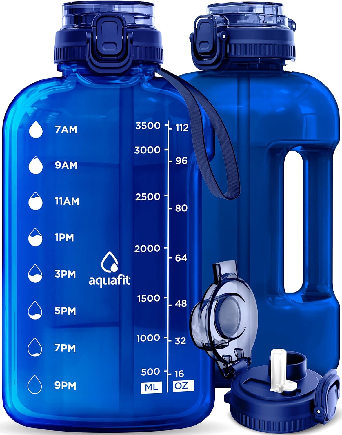 AQUAFIT One Gallon Water Bottle With Time Marker 128 oz