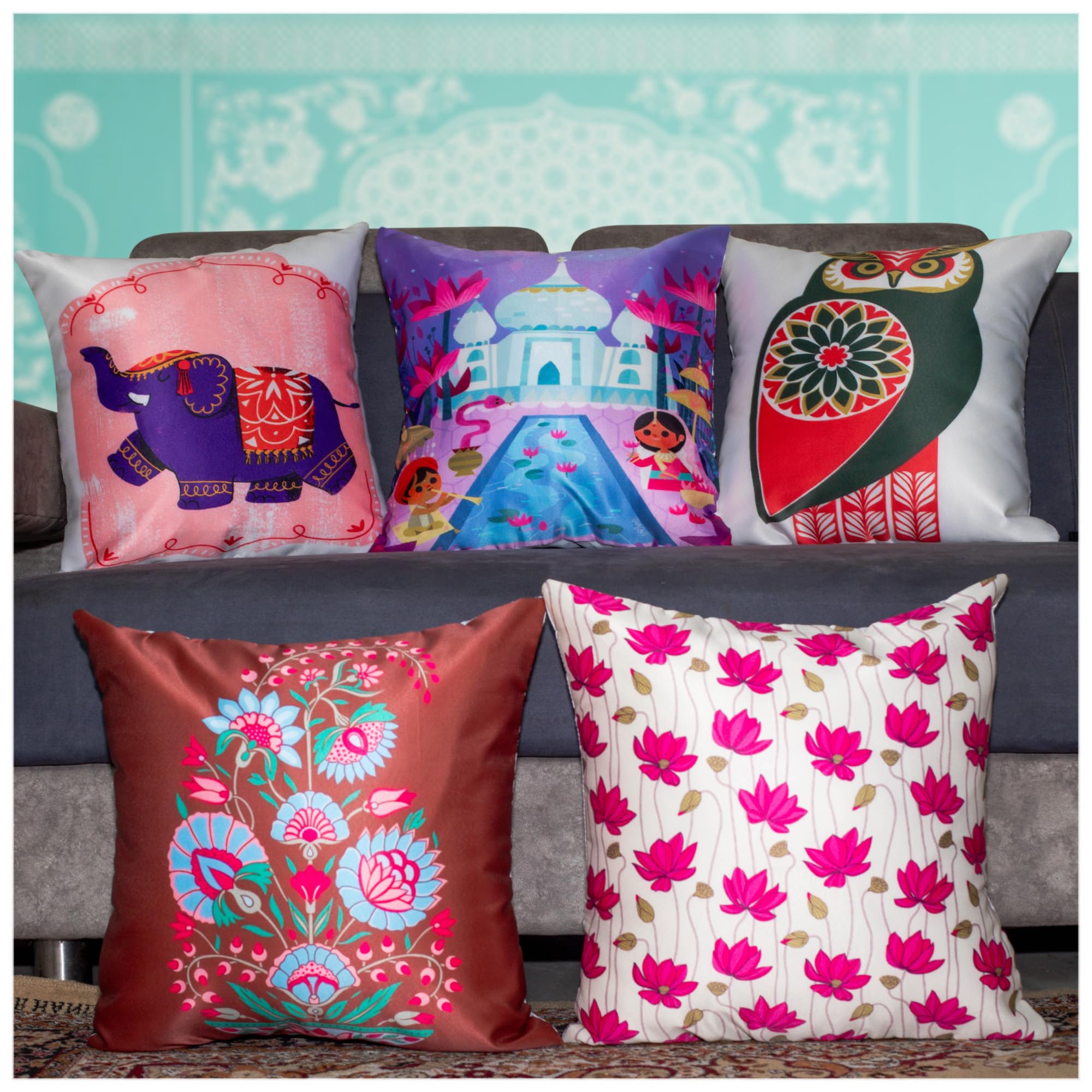 Amazon Brand - Umi Satin 250TC Cushion Pillow Covers, Multicolor, Set of 5 (20X20 Inches, Bandhani) (B0CCB2VLPN) Amazon Price History, Amazon Price Tracker