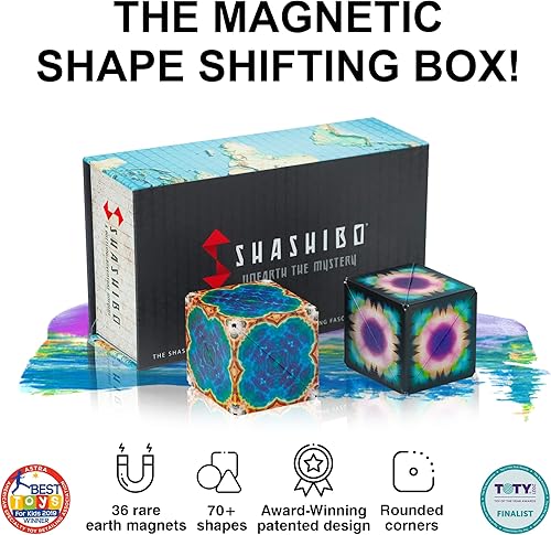 Miniatura 9 de Shashibo - Cubo que cambia de forma juego para aliviar la ansiedad con 36 imanes de tierras raras premiado y patentado extraordinario cubo mágico 3D