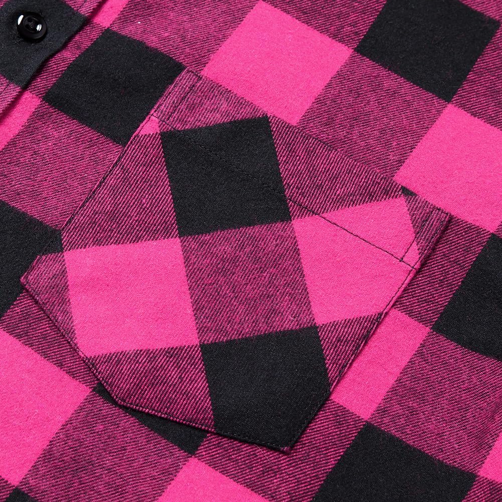 DOKKIA Men's Casual Dress Long Sleeve Buffalo Plaid Checkered Fitted Flannel Shirt - Image 5