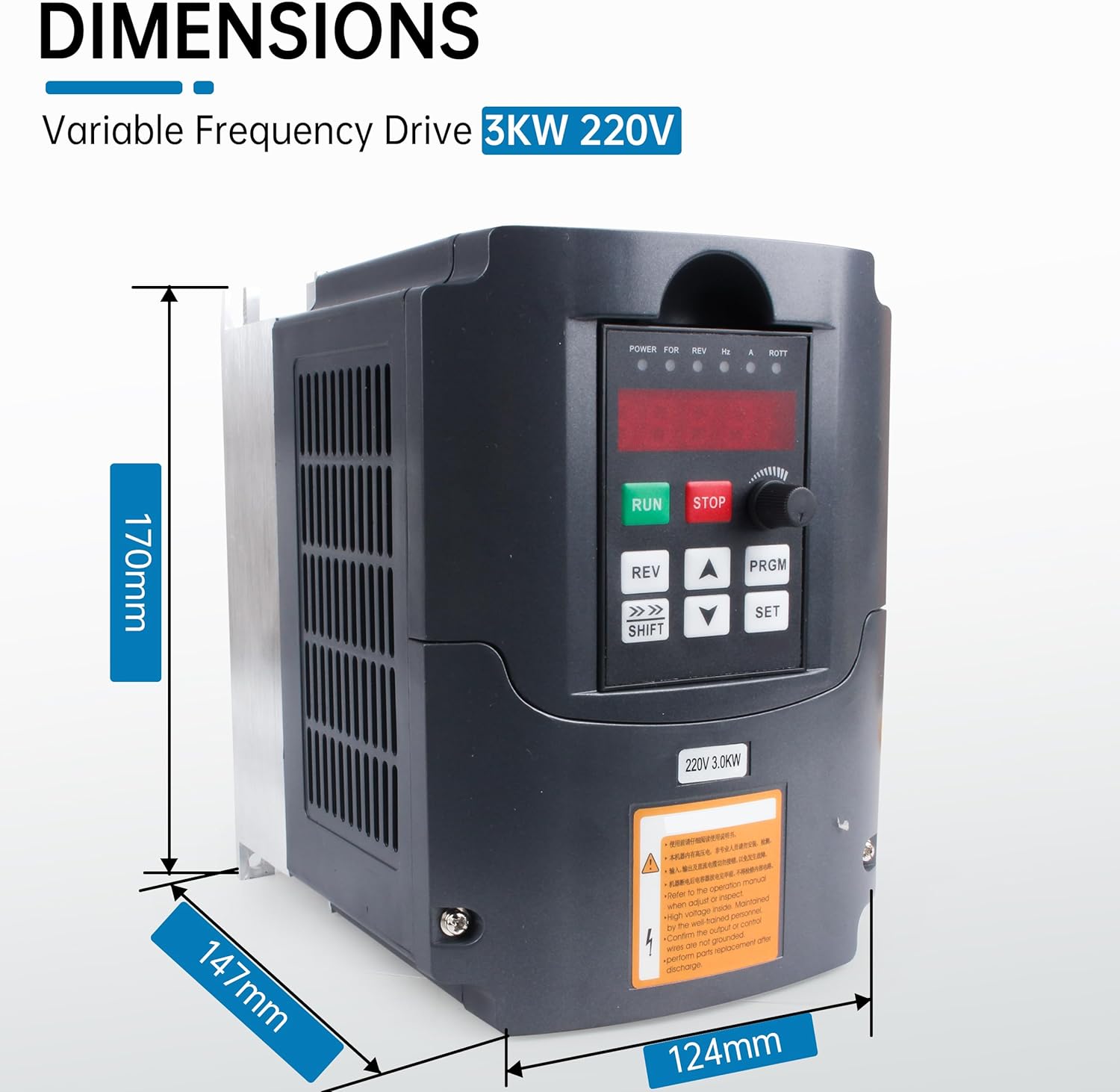 RATTMMOTOR Variable Frequency Drive 220V 3KW 4HP VFD Inverter Frequency Converter 400Hz 13A Single Phase Input, 3 Phase Output Cable for CNC Water-Cooled Air-Cooled Spindle Motor Speed Control