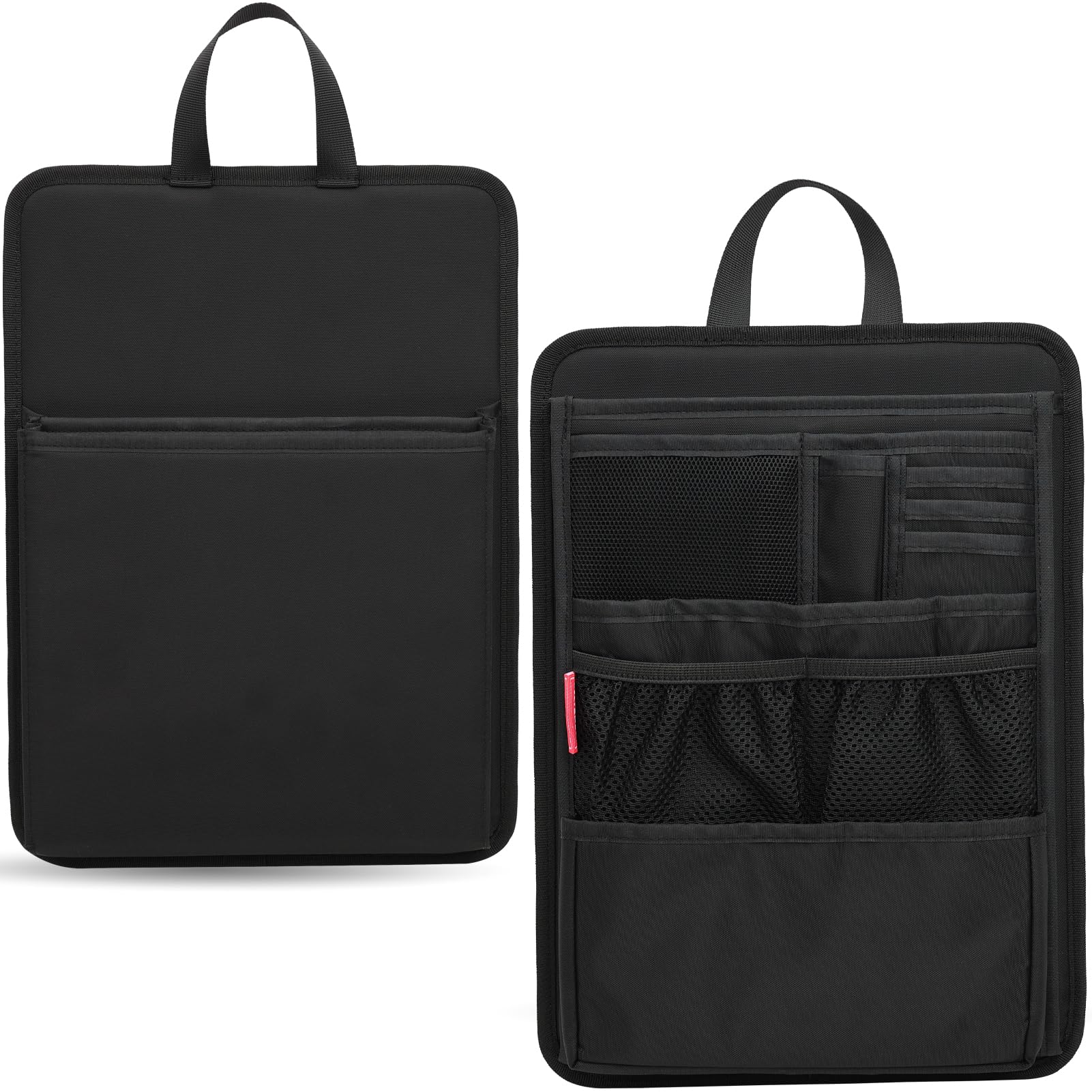 DELTAMANN Slim Rugged Backpack Organizer Insert for Business Casual Men Women -13 Pockets,Padded Nylon,Max 14'' Laptop - Black