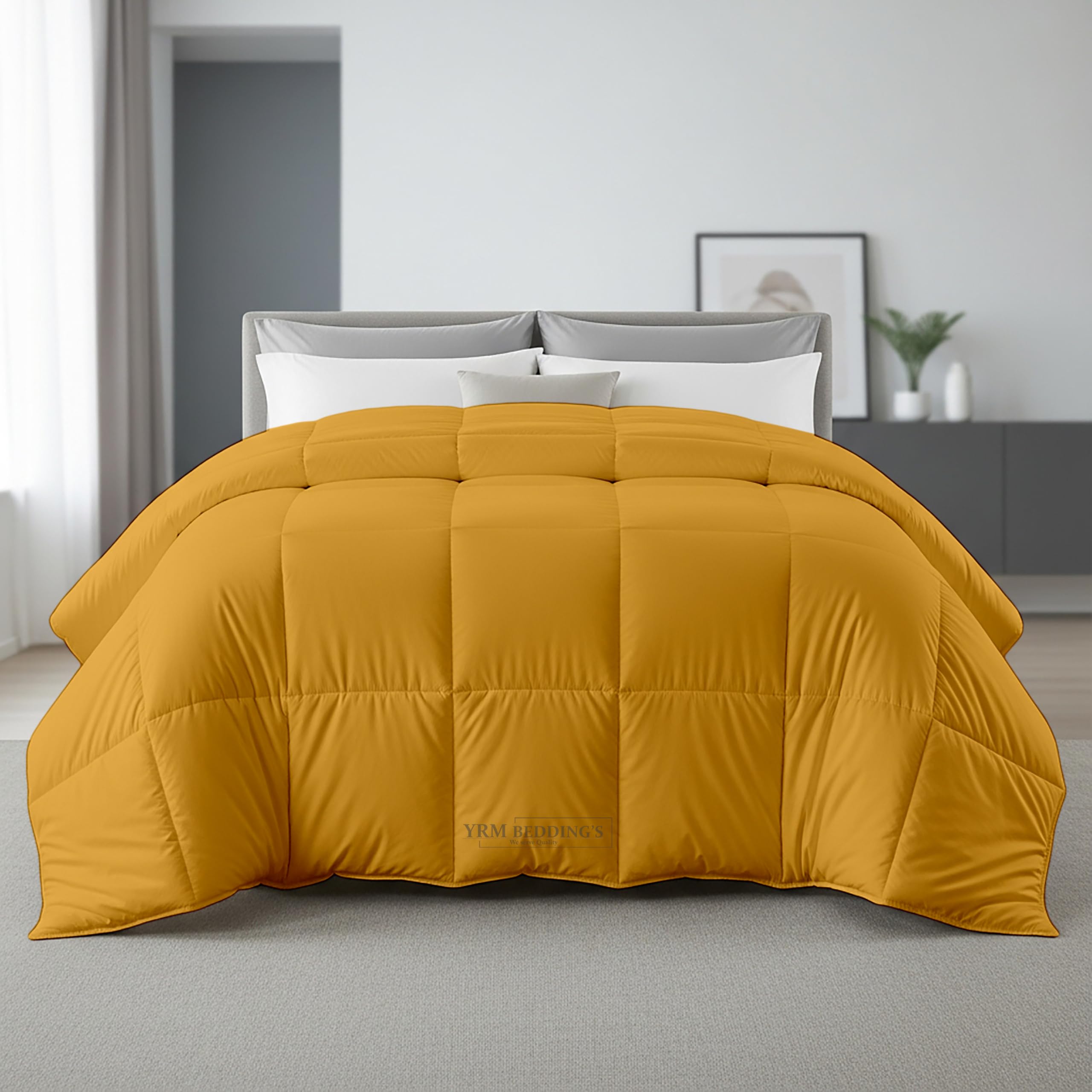 MHC -600 GSM Microfiber Comforter Set King Size (92x106 Inches) |Ultra Soft Warm,Durable Stitching, Lightweight|Blanket for Winter |Gold-image-31