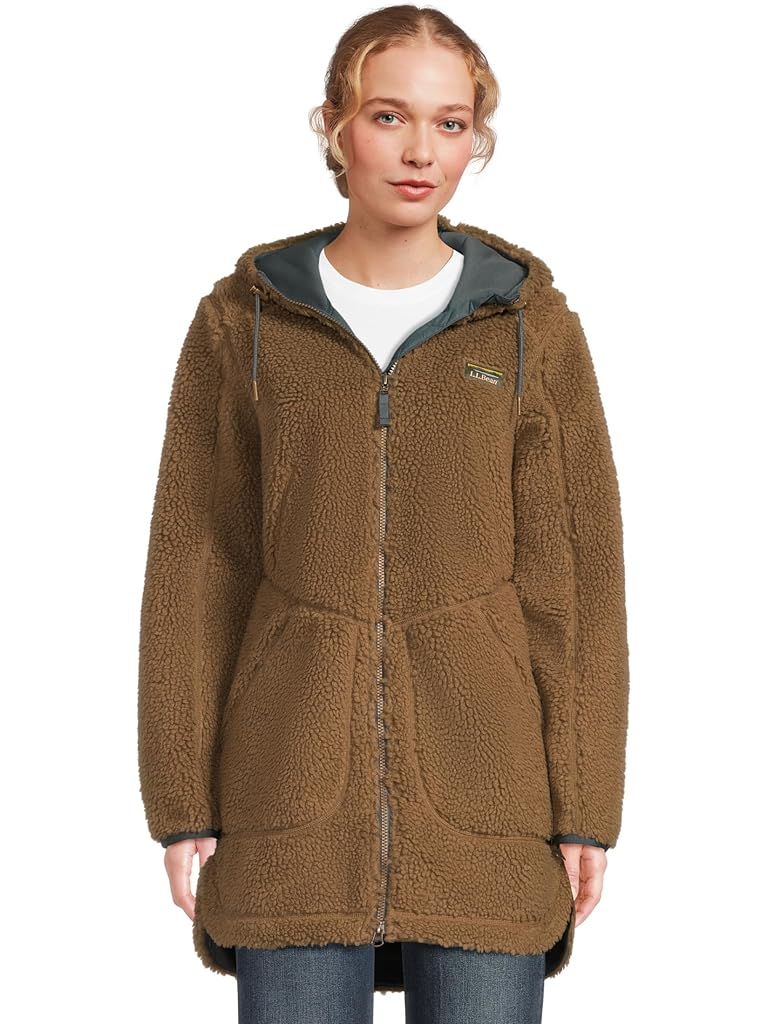 Khaki L.L.Bean Mountain Pile Fleece Coat