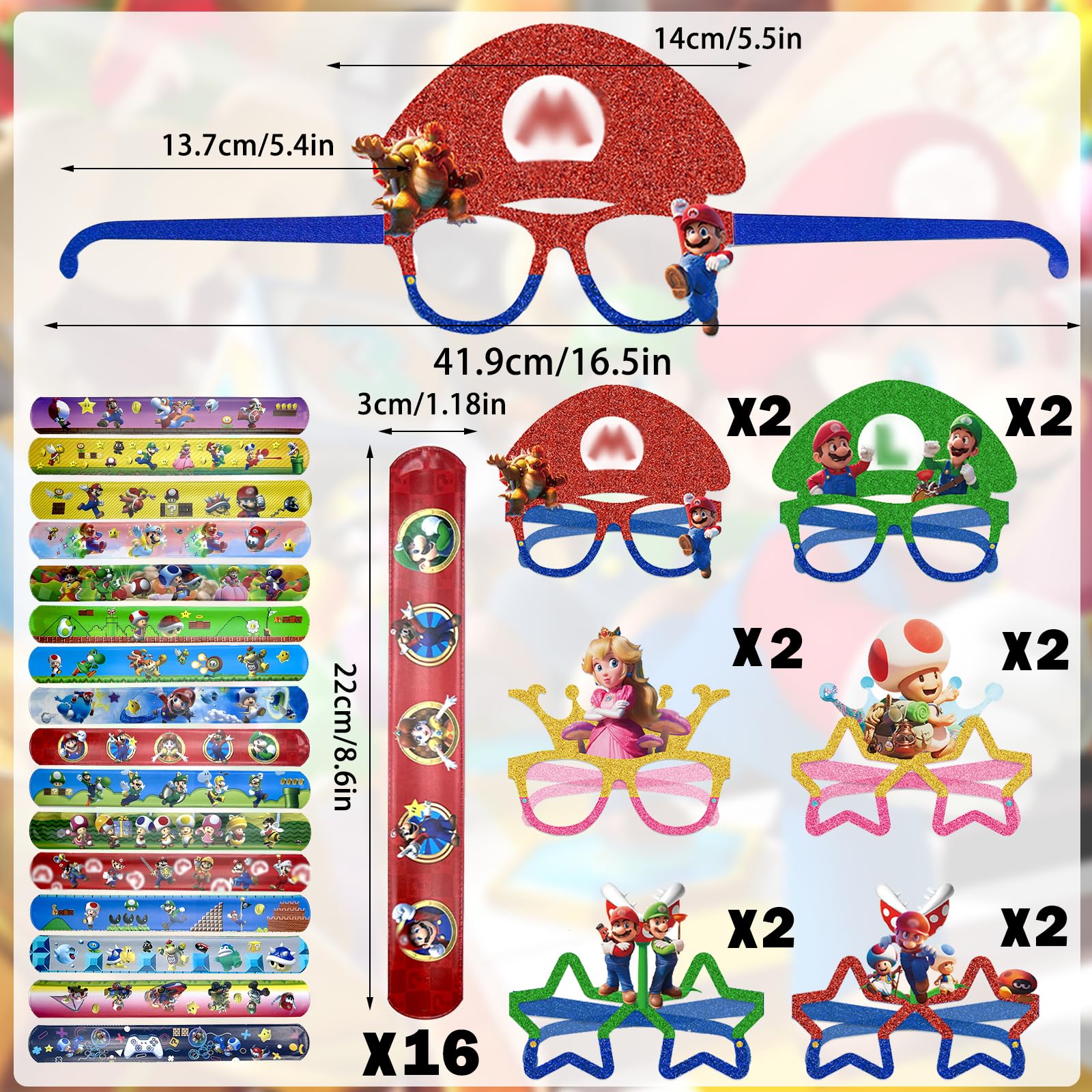 Kit Regalo Festa Mario - 98 Pezzi: Sacchetti, Portachiavi, Braccialetti, Adesivi - Per Compleanni Bambini - Foto 8