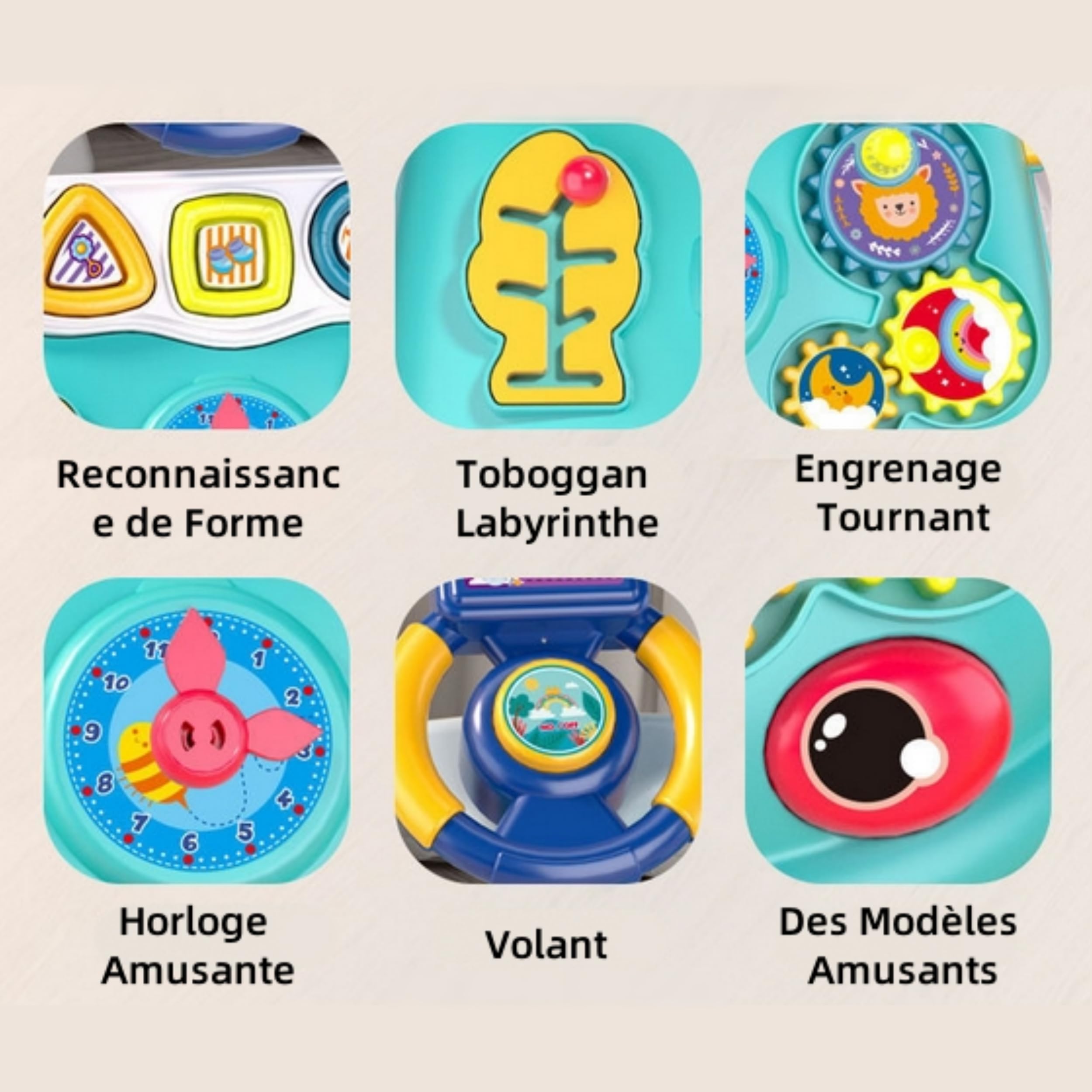 Trotteur pour bébé evolutif, Chariot pour tout-petits, cadeau pour garçons et filles, Jouet d'Activité et de Développement, Apprentissage de la Marche (Rose)