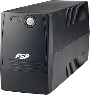 FSP Fortron FP 600 Line-Interactive USV 600 VA / 360 W, 2x Schuko, Input Voltage Range 162-290 VAC, 60/50 Hz (Auto Sensing), Simulated Sine Wave Curve, Cold Start Function, Sound Alarm, Black