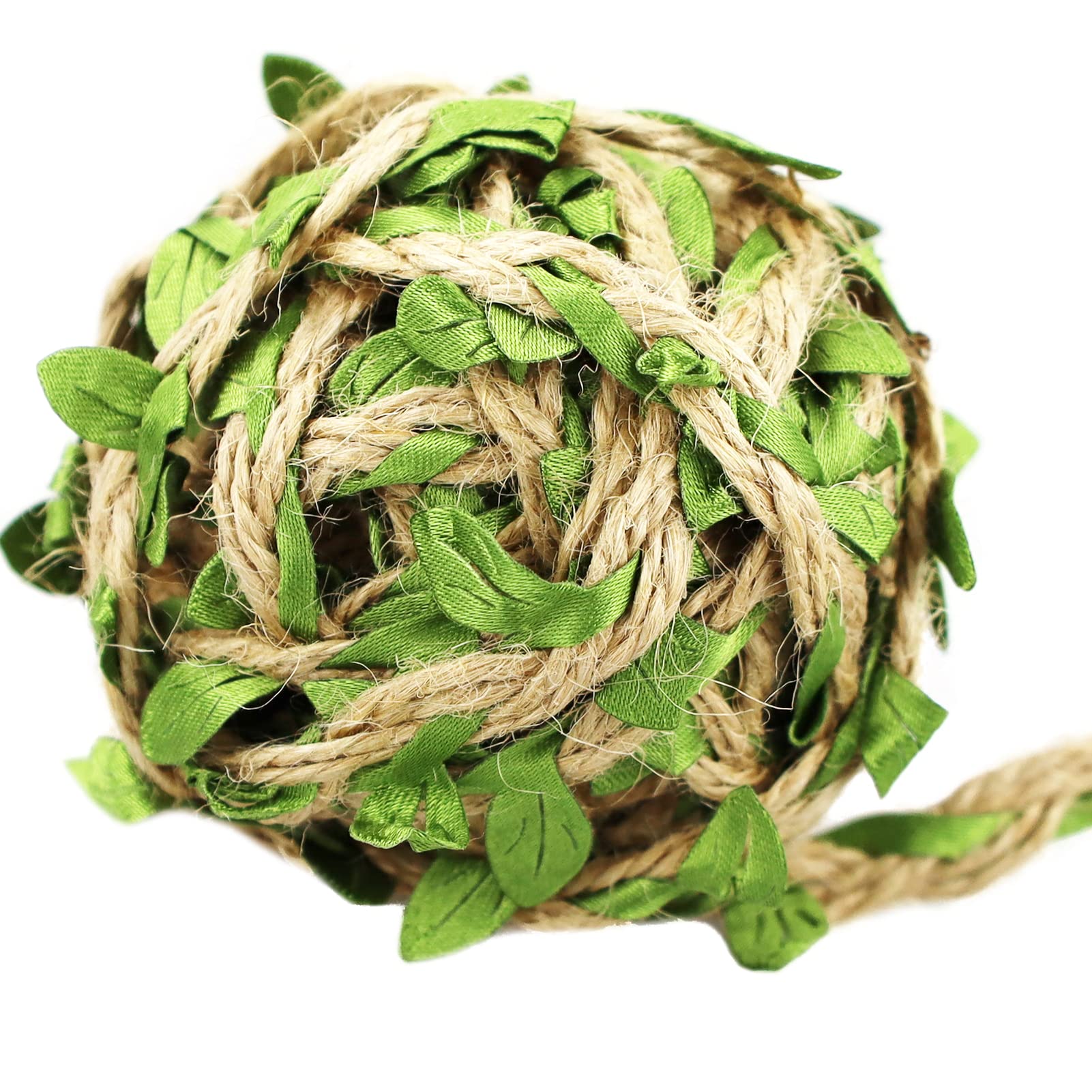 Green Leaves Jute, Leaf Ribbon, Natural Jute Twine String 5m Wedding Party Favor Home Garden Decoration Jute Twine Leaf Rope