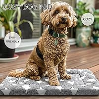 Vista 7 de Dog Bed Mat, Reversible Crate Pad & Cute Dog Bed - Machine Washable Kennel Mat with Ultra Soft for Small Dogs (Cool/Warm), 24" x 18", Grey&Star
