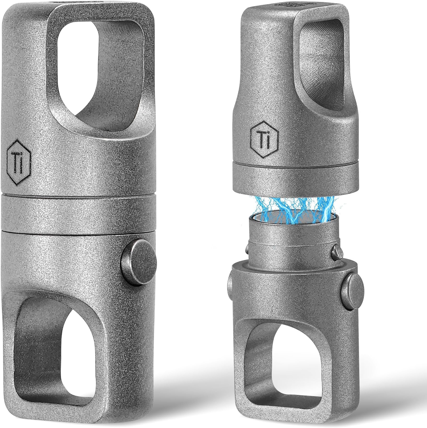 KA48 Titanium Magnetic Keychain, One-Hand Detachable Quick Release for Car Keys, USB Drives, and EDC Gear 2Pcs
