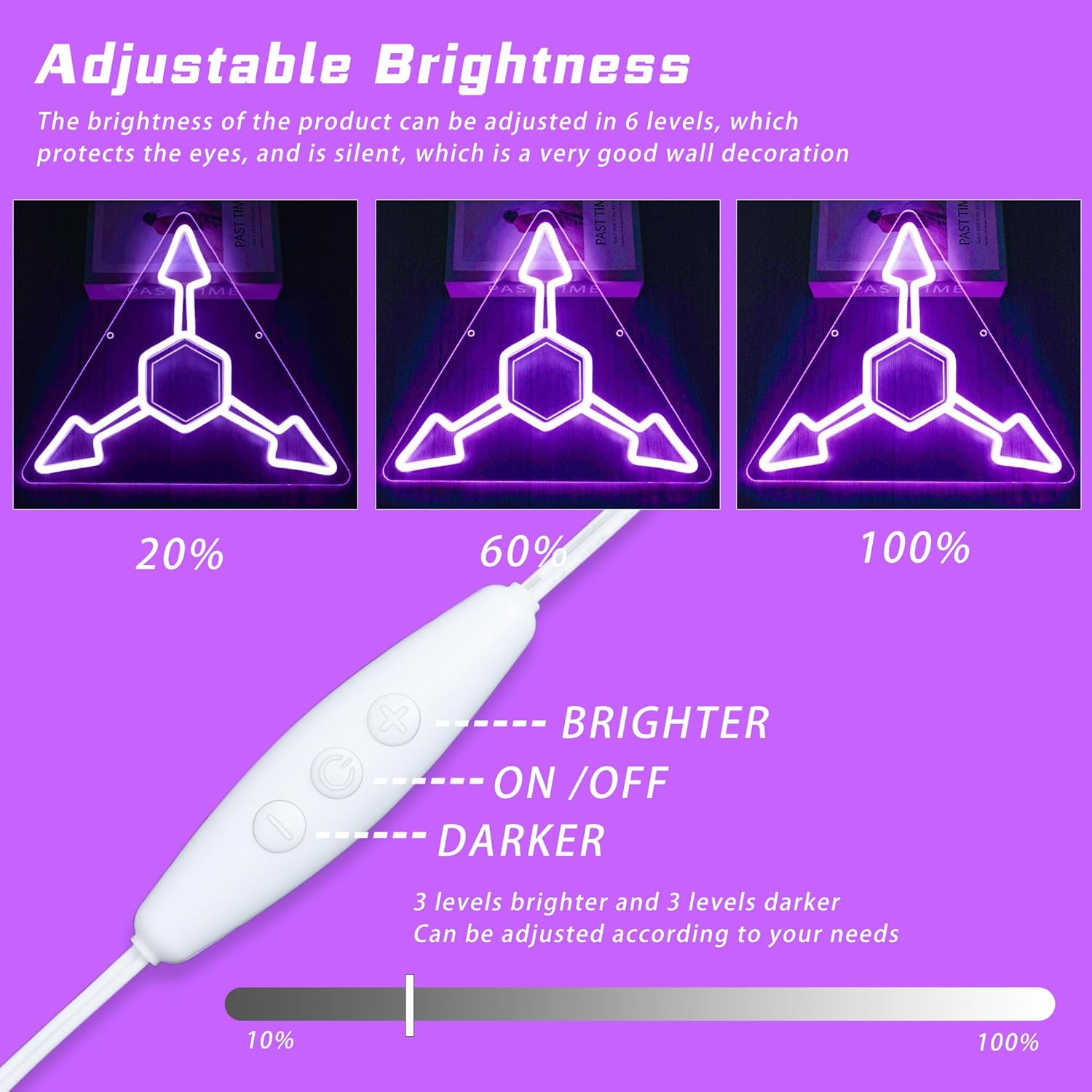Murder Uzi Neon Sign For Wall Decor Dimmable USB Powered Absolute Solver Neon Light for Gaming Room Man Cave Decor Ideal Modern LED Light for Fans(13.2 * 11.5inch) - Purple