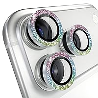 Vista 39 de Misea [3+1] for iPhone 14 Pro/iPhone 14 Pro Max Camera Lens Protector Bling, 9H Tempered Glass Camera Cover Screen Protector Metal Individual Ring