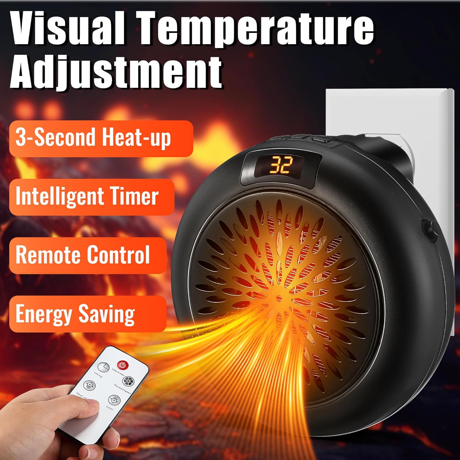 Meonum 2 Pack Small Space Heater, 500W Portable Electric Small Heater with Adjustable Thermostat and Timer, Overheat Protection and LED Display, Quiet Space Heater for Office Desk Indoor Use (White)