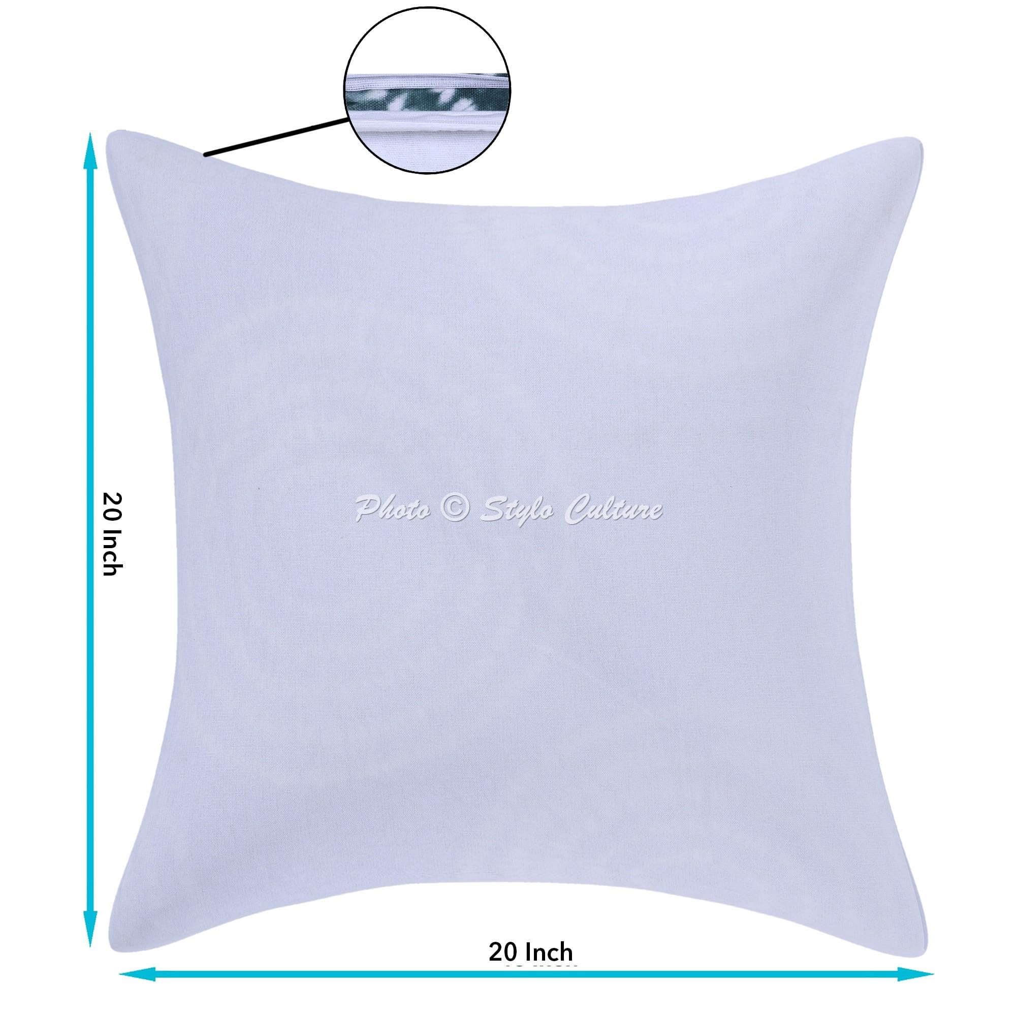 Ethnisch Dekorativ Baumwolle Couch Kissenbezüge 50x50 cm Grün Dekokissen Shibori Tie Dye Schlafzimmer Sofa Kissen Bezüge Batik Quadrat Bohokissen Kissenhullen - 5 STK.