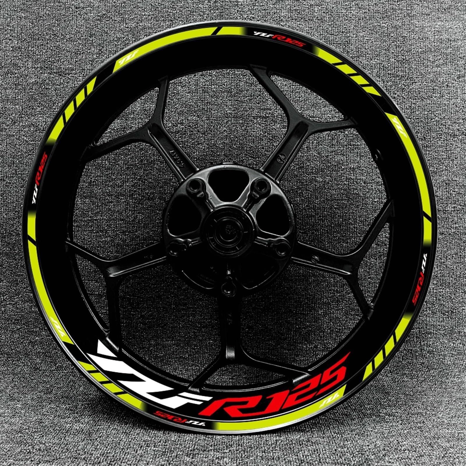 Motorcycle Front and Rear Tire Rim Reflective Decals Waterproof Stickers Accessories for Yamaha YZF R125 Decorative(Color3)