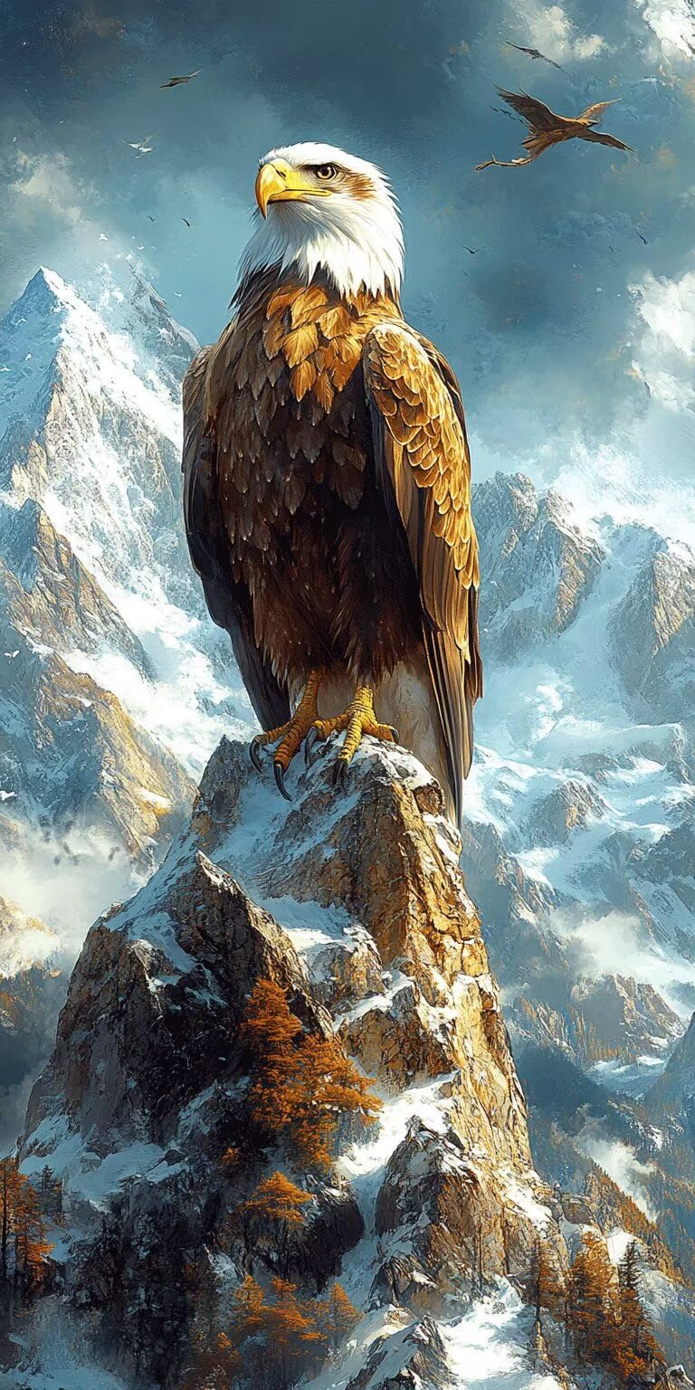 Montañas nevadas Pintar por Numeros 100x200cm Pintura Acrilica Águila k-447