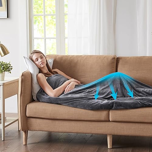 Miniatura 3 de Degrees of Comfort - Manta de peso mejorada  Manta gruesa y mullida que se puede llevar a cualquier lugar, manta para dormir a prueba de frisado,