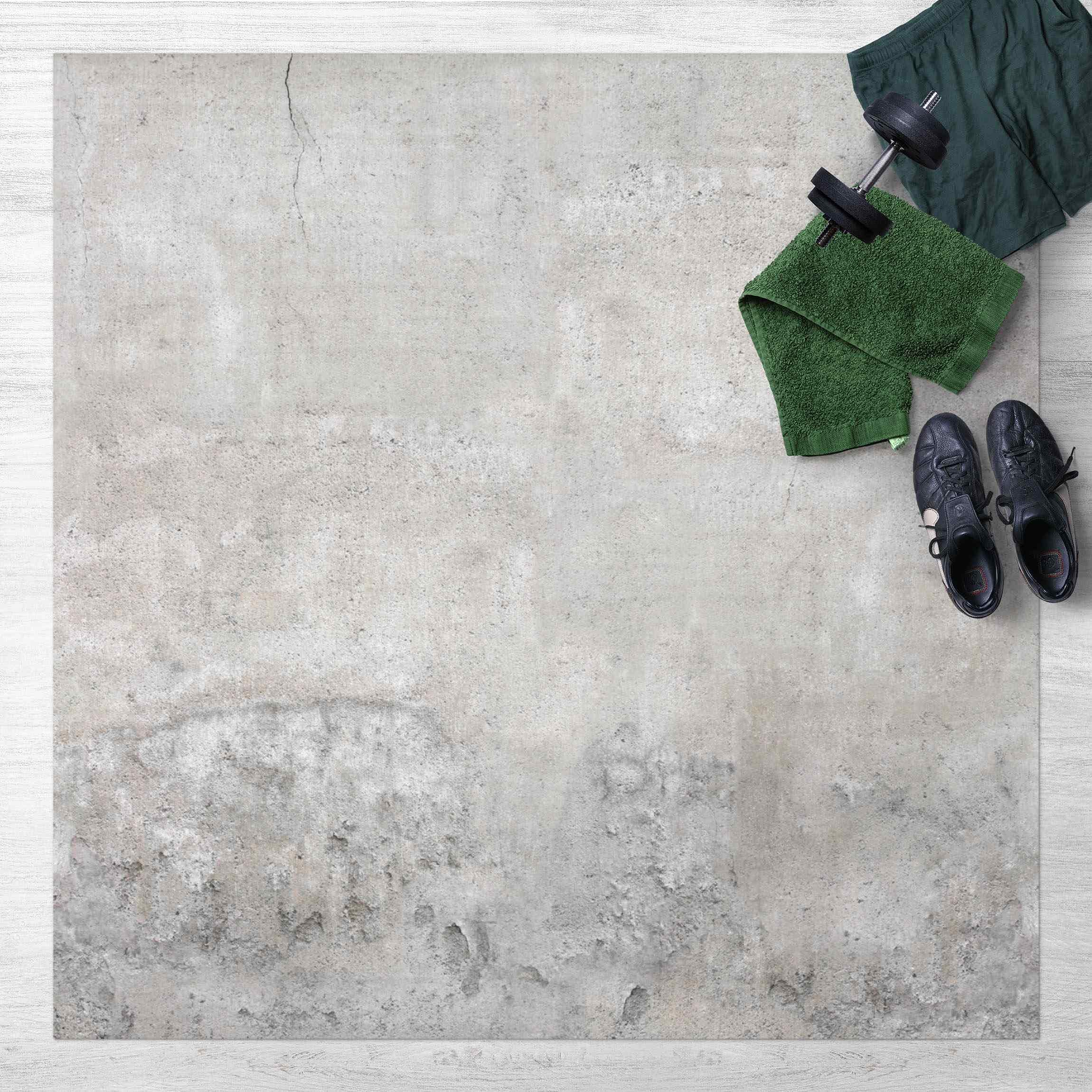 Tapis en Vinyle essuyable à l'eau à Motifs Collage sans Bulles Protection de Sol avec Motif Tapis antidérapant Gris Effet 3D Style Shabby Chic Cuisine Couloir 5984 (40x40cm)