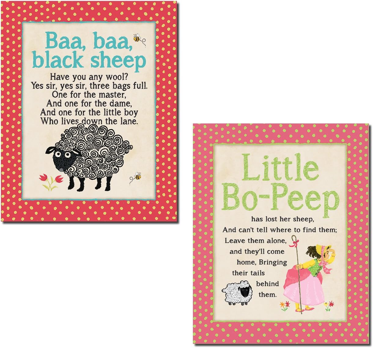 Adorable Polka Dot Nursery Rhyme "Baa, Baa Blacksheep" and
