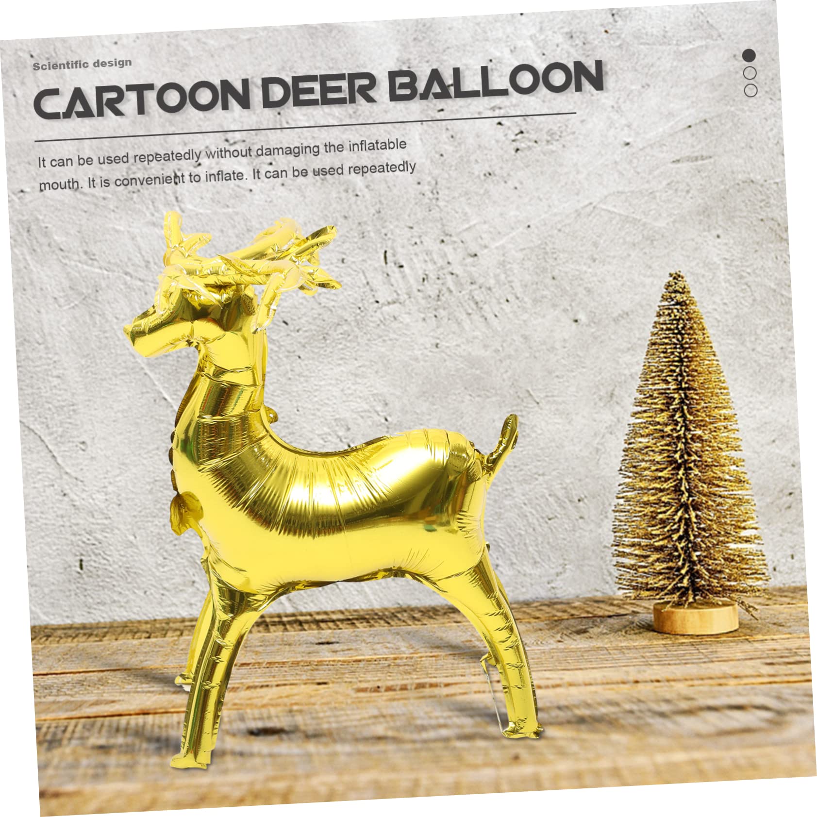 PRETYZOOM 40 Piezas Globos De Papel De Alce Globos De Fiesta De Navidad De Papel De Aluminio Hermoso Globo Decoración Navideña Globo De Aluminio Globo Decorativo Golden Película De Aluminio