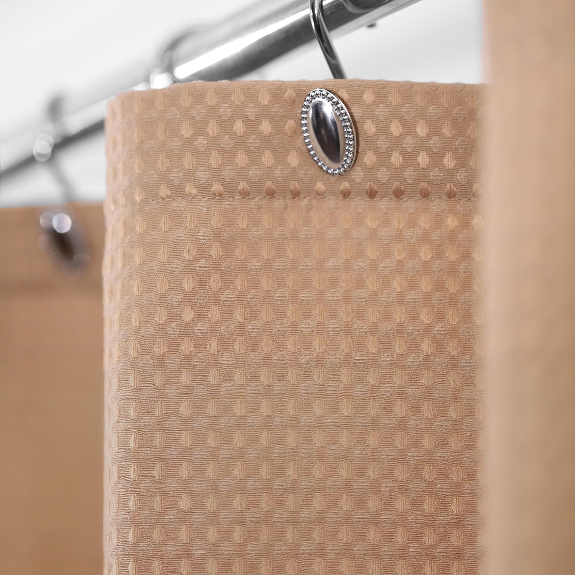 Silberfarbene dekorative Duschvorhanghaken: verchromtes ovales Design, rostfreie, robuste Metall-Duschvorhangringe für Badezimmer – Klassische, Elegante Duschvorhang-Aufhänger für Duschstange – 12