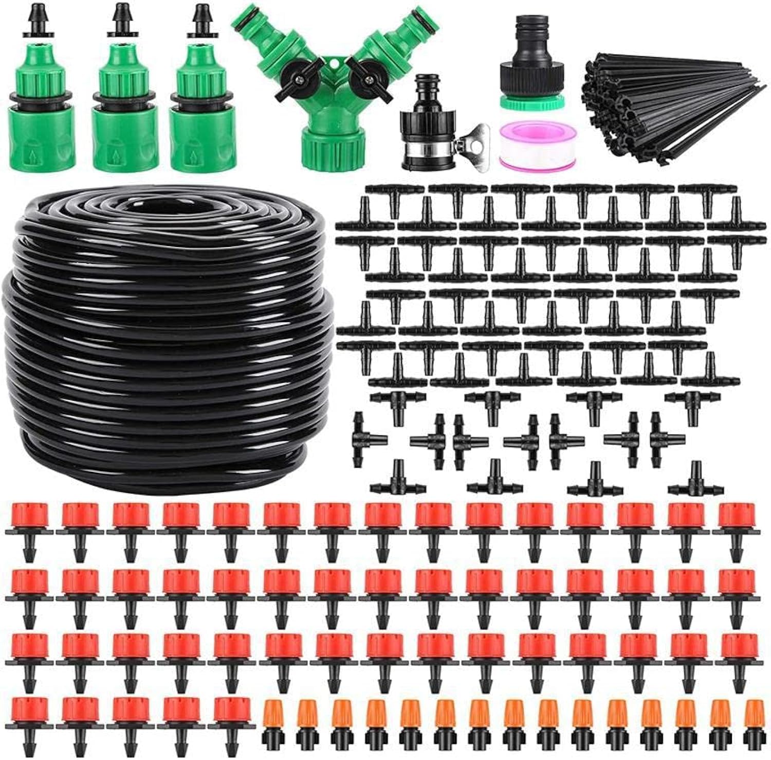 25M 30M 40M 50M Micro Drip Irrigation System Sprinkler Plant Watering Irrigation Kit for Outdoor, Flower, Lawn, Patio, Garden (50M)