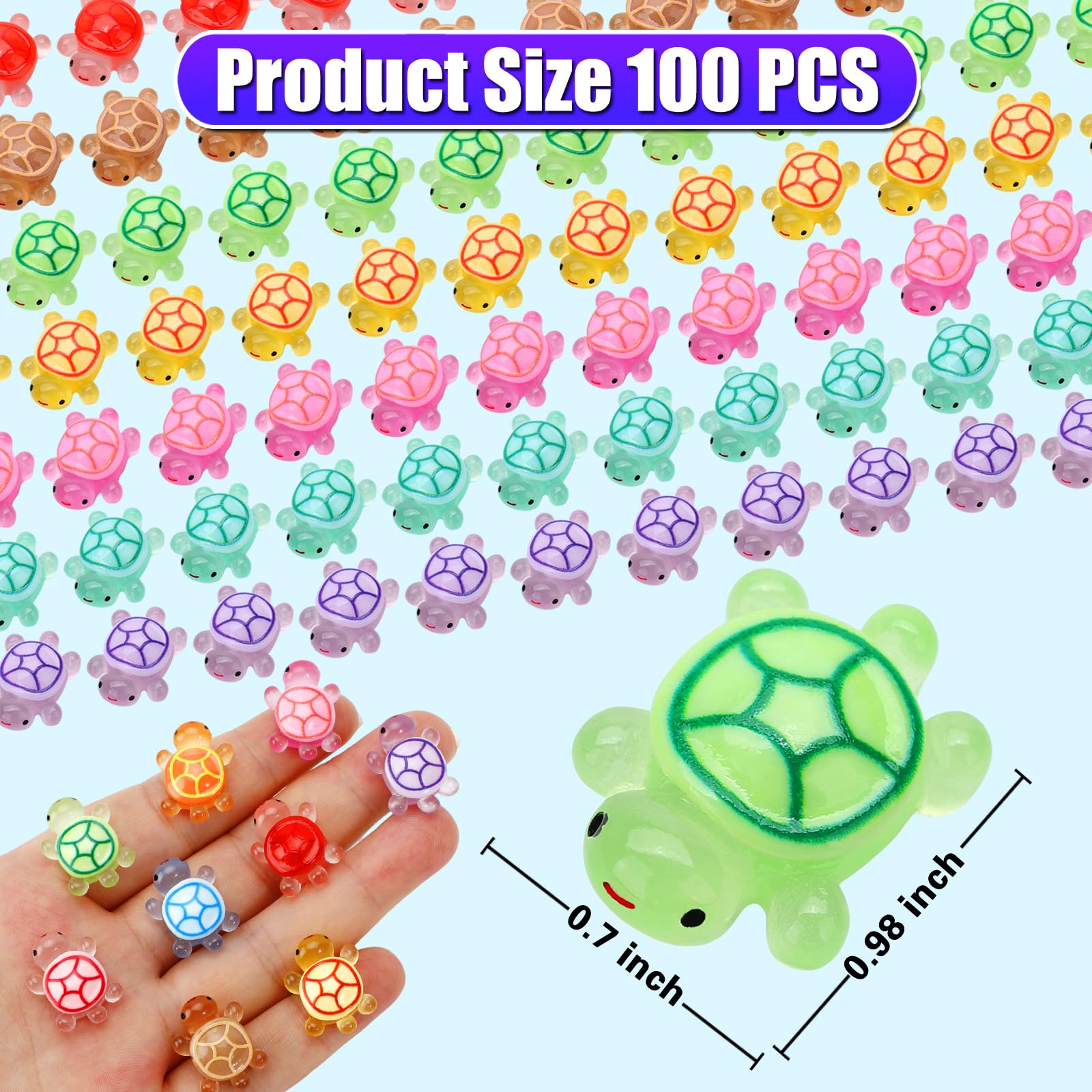 20 Pièces Figurines Miniatures Lumineuses Fluorescentes en Résine, 3,2 cm x 2,2 cm mini tortues - Figurines Décoratives Fluorescentes - Animaux Marins Réalistes - Décoration Jardin, Aquarium et Maison 20 Pièces Figurines Miniatures Lumineuses Fluorescentes en Résine, 3,2 cm x 2,2 cm mini tortues - Figurines Décoratives Fluorescentes - Animaux Marins Réalistes - Décoration Jardin, Aquarium et Maison