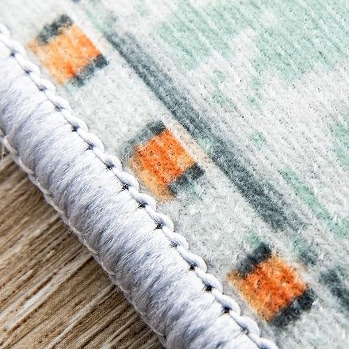 Miniatura 4 de Tayse Alfombra de área de estilo persa, con parte trasera antideslizante de 5 x 7 pulgadas, alfombras tradicionales para sala de estar, comedor,