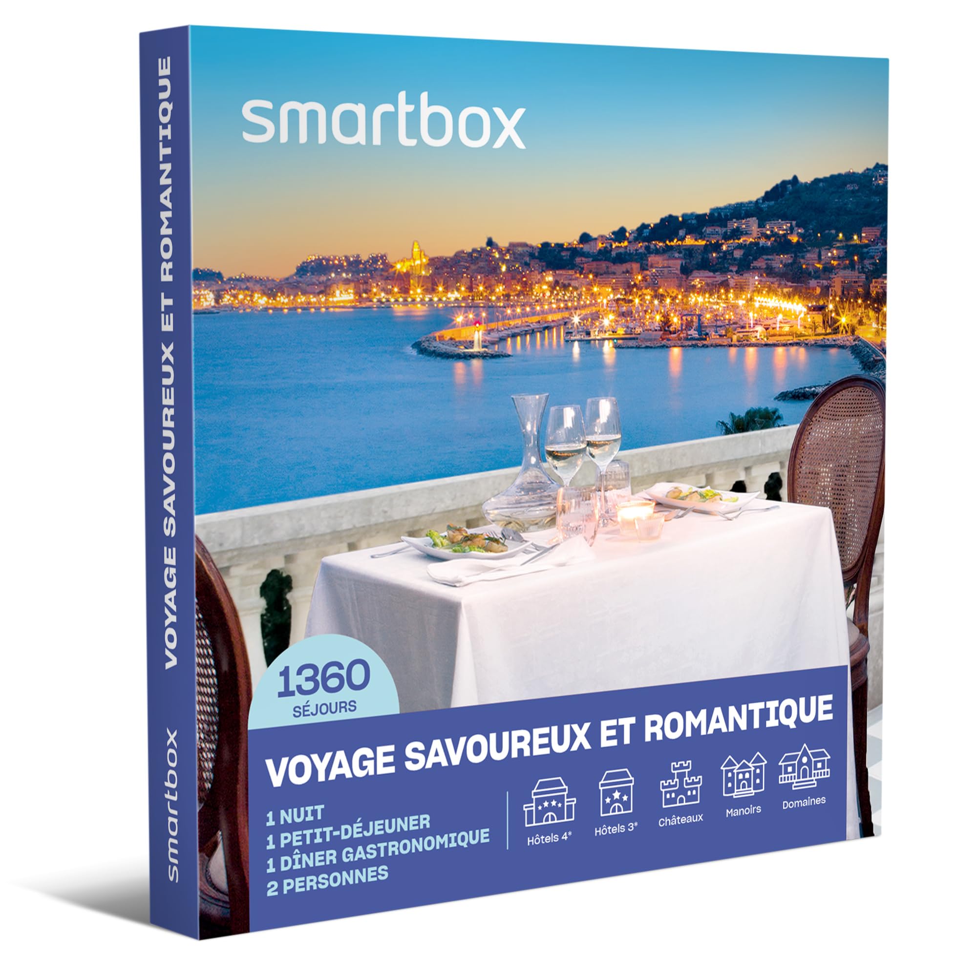 Smartbox - Coffret cadeau Séjour 2 jours avec dîner, repas ou livraison gourmande pour 2 personnes - Idée cadeau plaisirs de la table