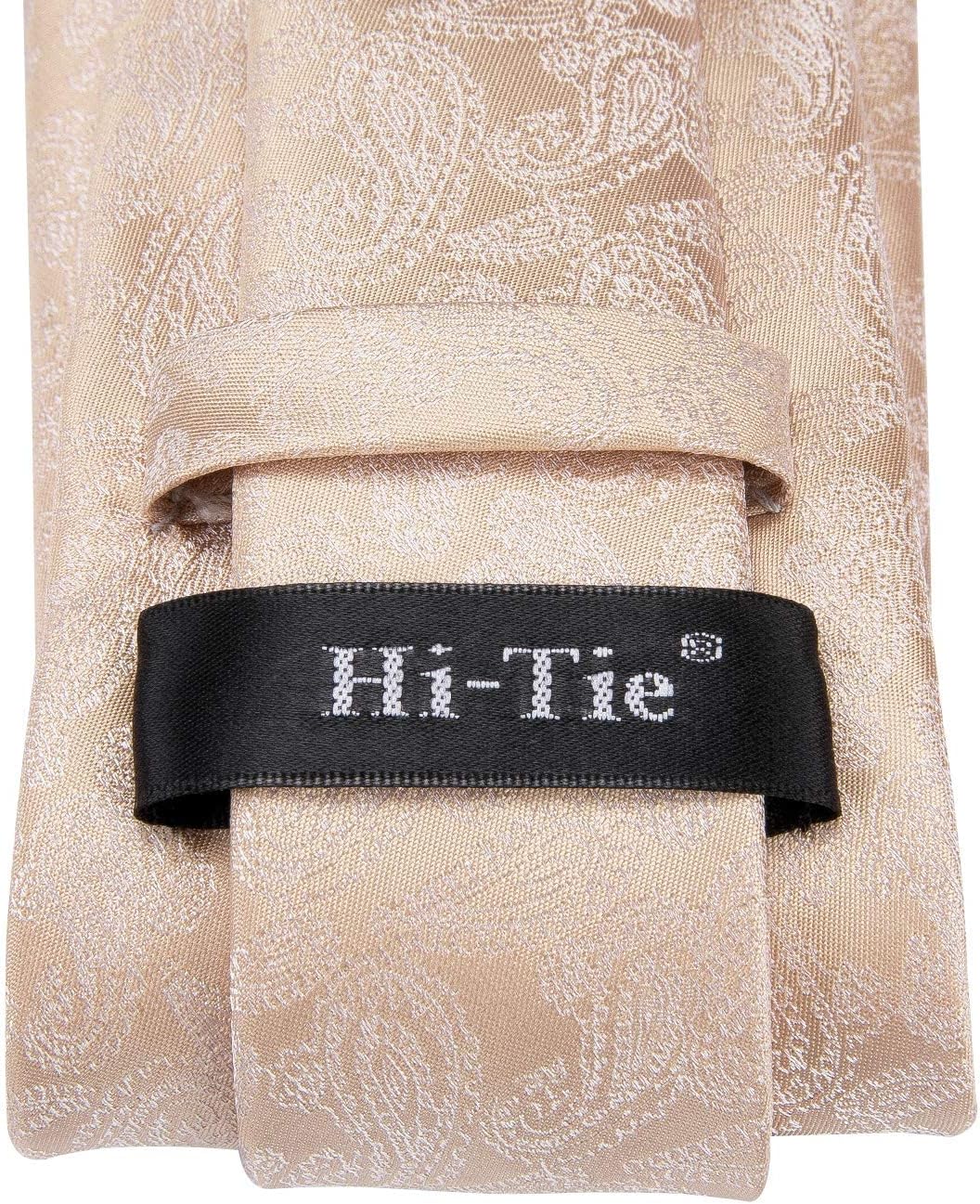 Hi-Tie Silk Paisley Ties for Men Necktie Pocket Square Cufflinks Set Foral Tie Sets Formal Business - Image 6