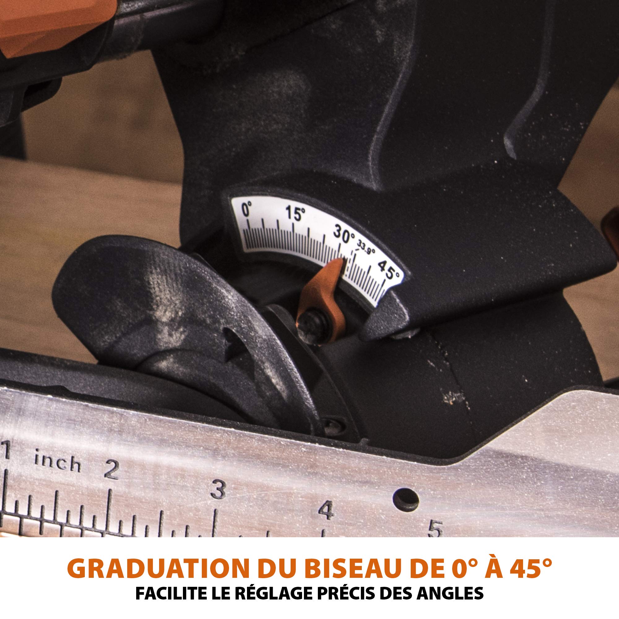 Evolution Power Tools Scie à Onglet Coulissante avec des Caractéristiques PLUS - 0-45˚ Biseau, 50-50˚ Onglet - Coupe Multi-Matériaux - Le Bois, Le Plastique, Le Métal Lame Incluse 255mm - R255SMS+