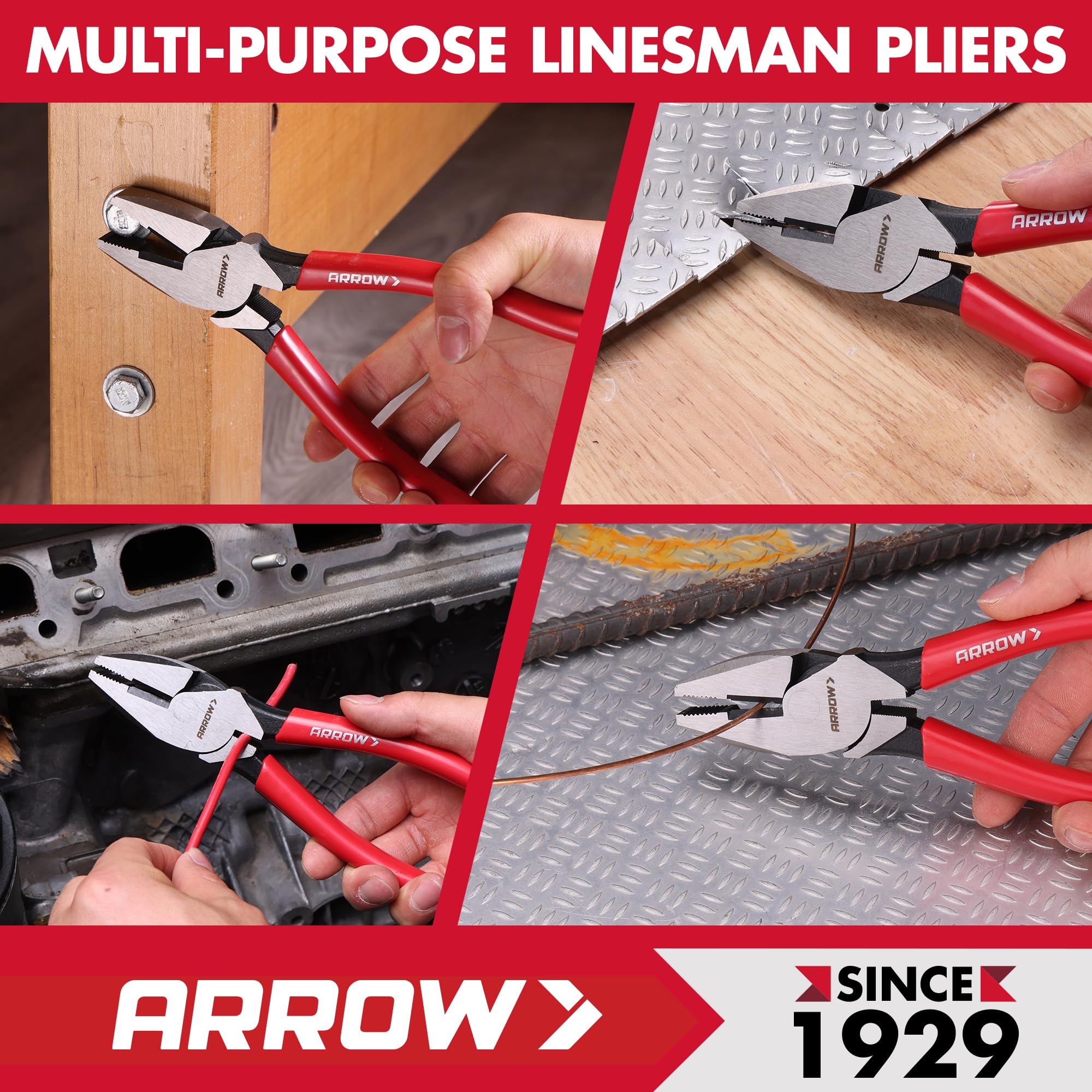 Arrow Lineman Pliers - High Leverage Side Cutters -8