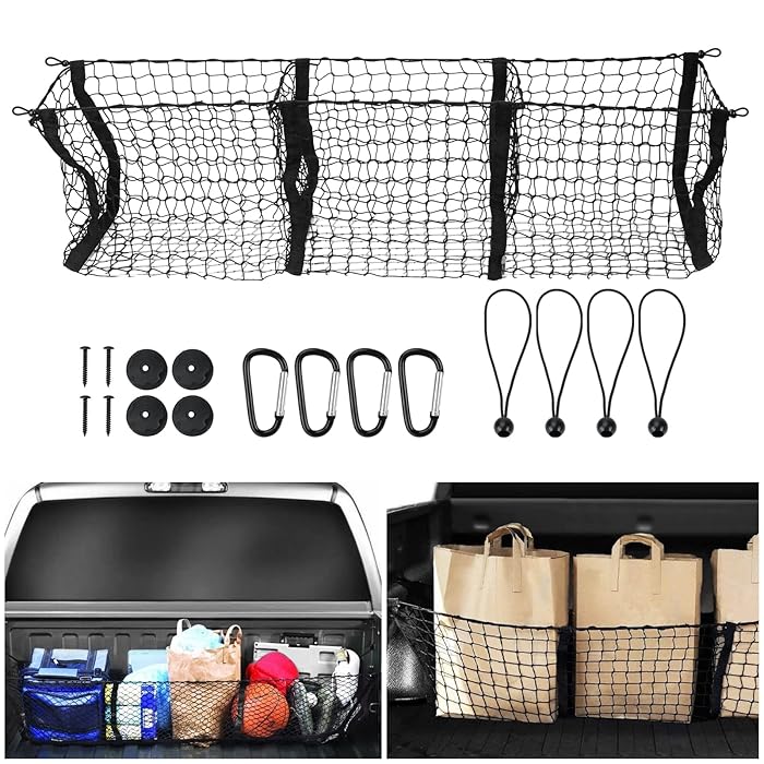 Buy 3 Pocket Cargo Net for Pickup Truck Bed,Truck Bed Cargo net for SUV