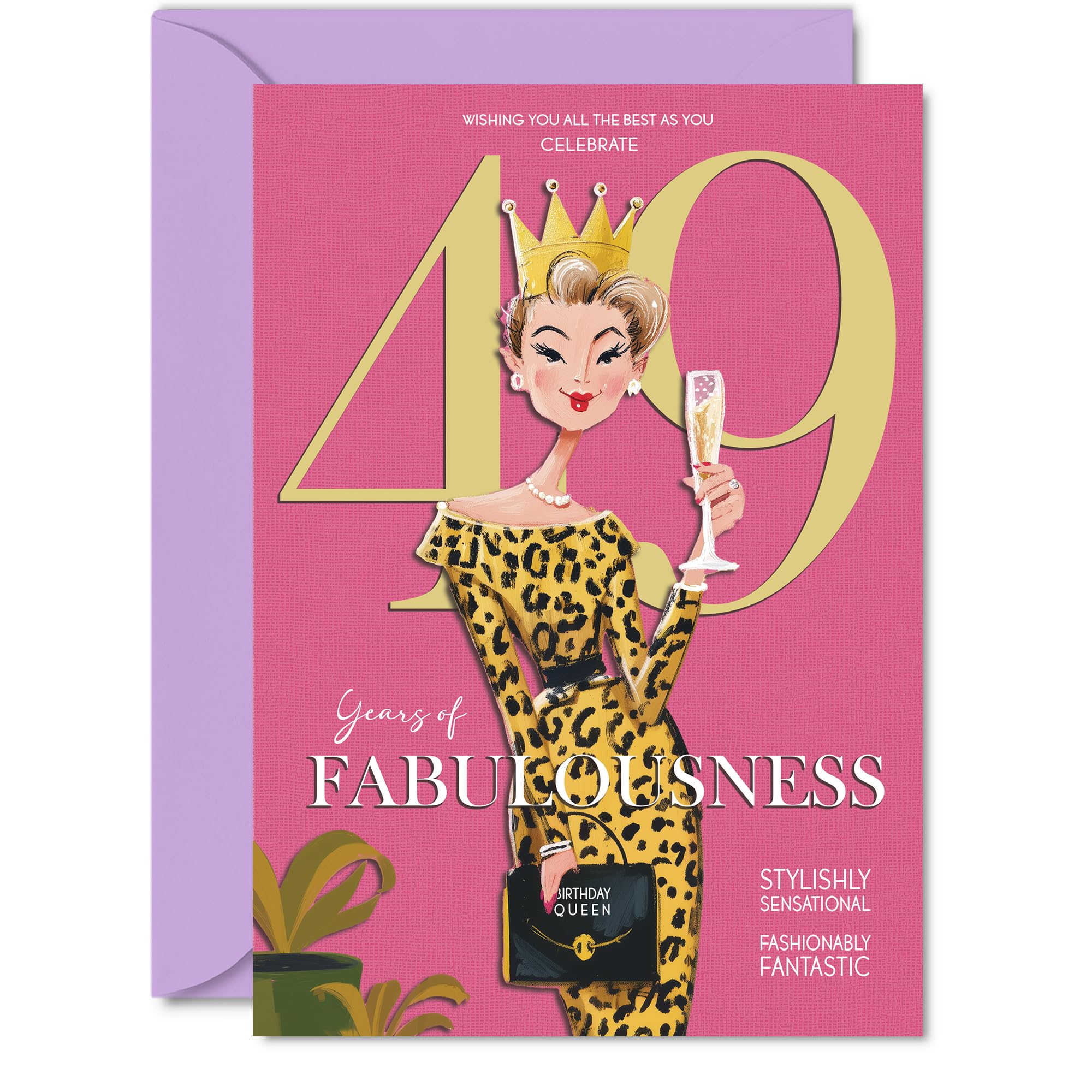 49th Birthday Cards for Women - Years Of Fabulousness - Happy Birthday Card for 49 Year Old Woman Neighbour Wife Colleague Friend, A5 Bday Greeting Cards