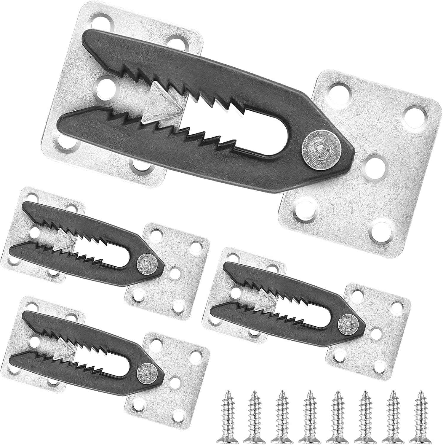 Waziaqoc 4 Pcs Sectional Couch Connector, Heavy Duty Couch Snap Alligator Sofa Connector Sofa Interlocking Connector Furniture Joint Snap with Mounting Screws