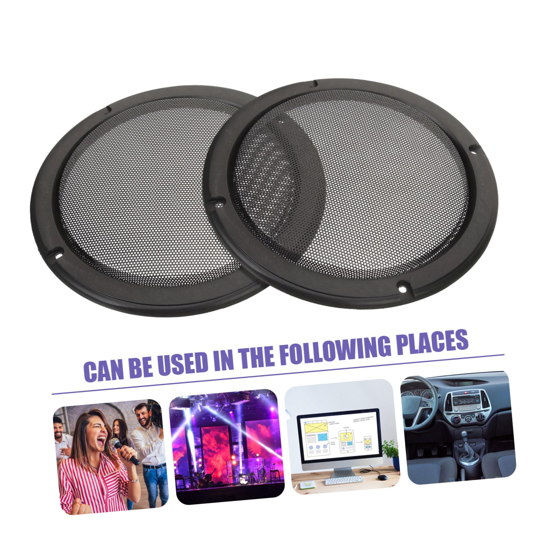 Housoutil 2pcs Car Audio Speaker Net Decorative Cover Mesh Grill Protector for Home and Vehicle Speakers Replacement for Worn Subwoofer Grills