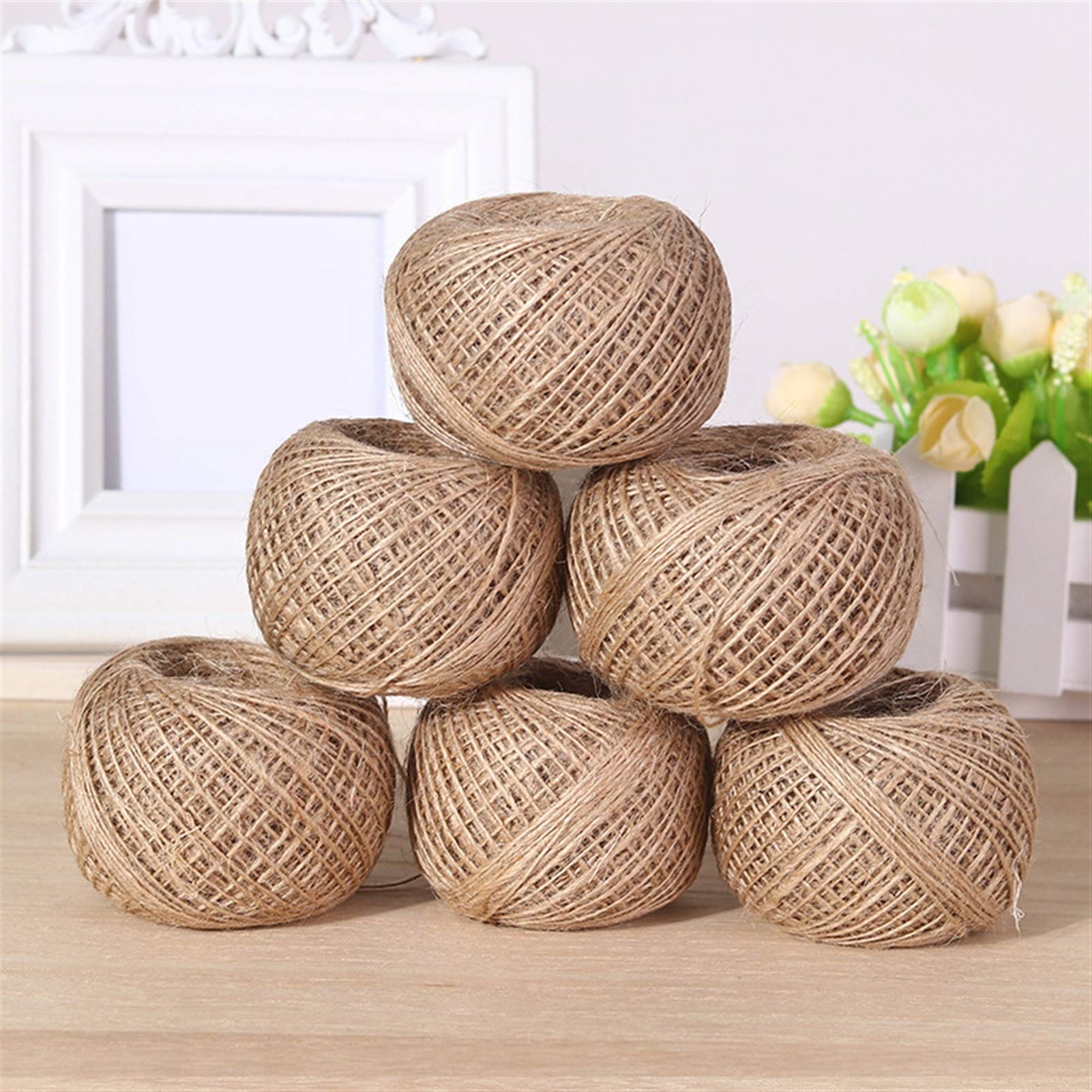 Bclla Zkenshan-Natural Jute Twine DIY Tag Hang Rope Wedding Woven Home Decor Twine Jute String Gardening Cord Craft Gift Packing, 100m/Roll Hemp Rope, Natural Jute Fiber
