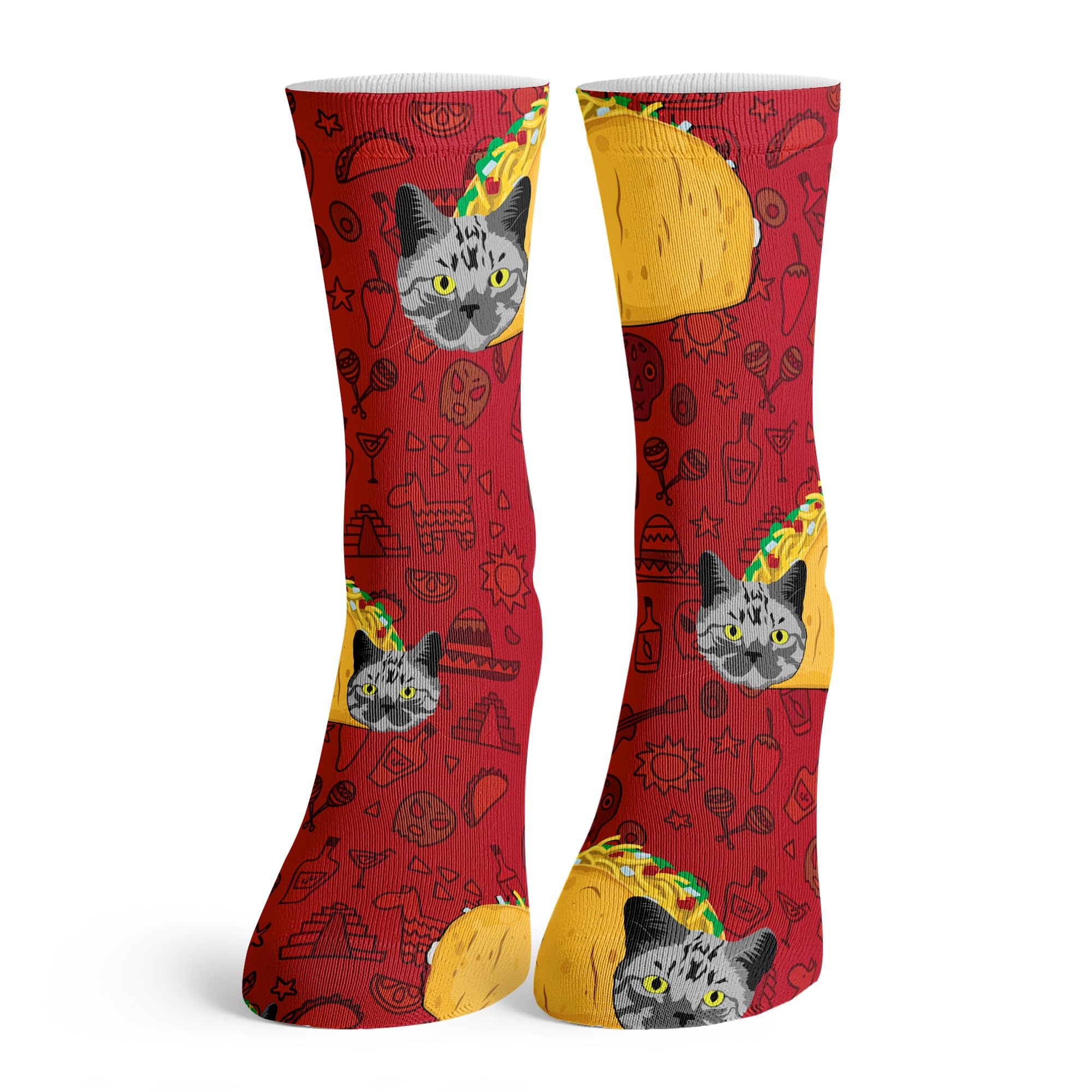 Function Kids Youth Unisex Crew Socks Pattern Joke Gift All Over Print Funny