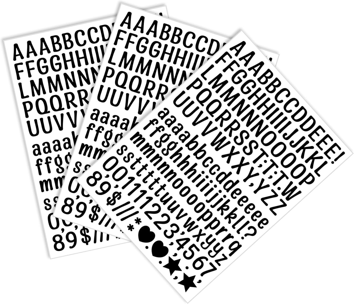 2280 Pieces 15 Sheets 0.5 Inch Small Letter Stickers, Black Self-Adhesive Vinyl Stick On Letters for Mailbox, Window, Graduation Cap, Scrapbooking, Craft, Poster Board, Water Bottle (Art, Black)