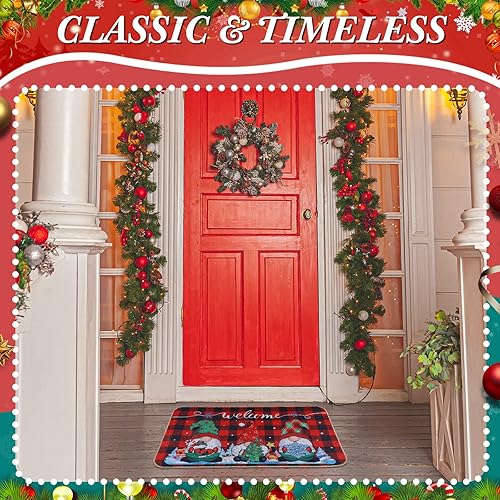 Miniatura 4 de Mudder Tapete de Navidad de gnomo, tapete de bienvenida de Navidad, tapete decorativo de gnomo de Navidad, tapete decorativo antideslizante y