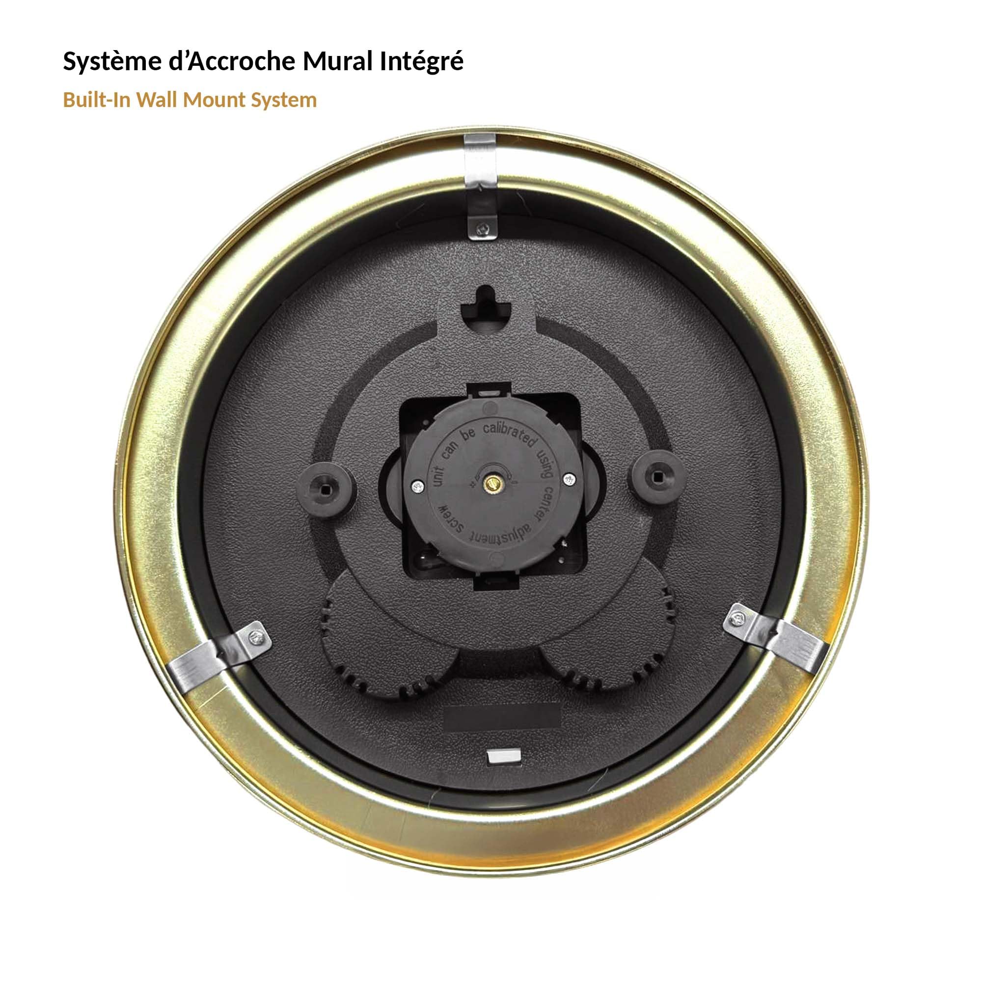 FISHTEC - Mechaniczny barometr 3 w 1 z termometrem i higrometrem - złota metalowa rama Ø22,5 cm - Odczyt ciśnienia 961 do 1059 hPa - Elegancki design vintage do salonu, biura lub werandy